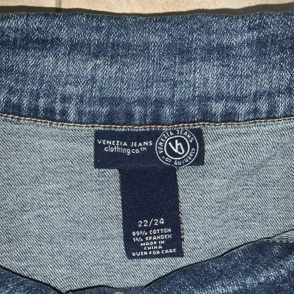 Vintage Womens Jean Trucker Jacket Dark Blue Wash